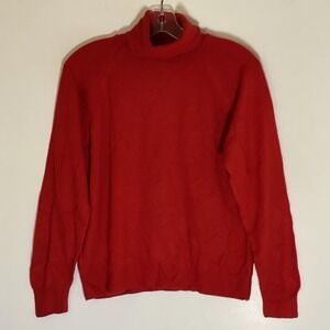 Hampshire Studio Sweater Mens Large Red Turtleneck Acrylic Knit Pullover USA